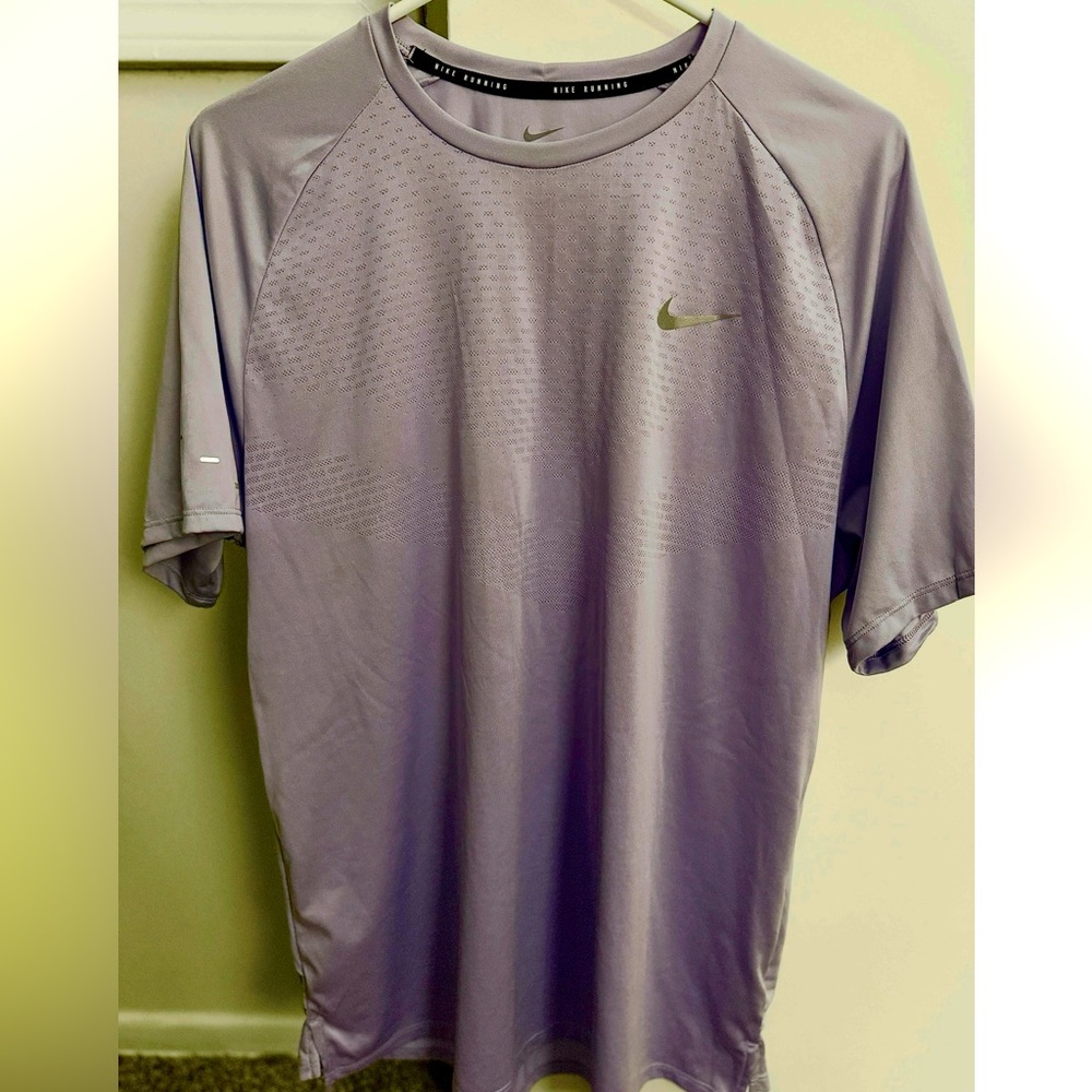 Nike Dri Fit Stride Running Lavender Tee.  Looks gray - it is purple.